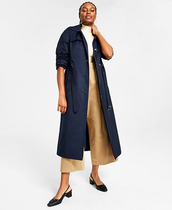 London Fog Women's Hooded Belted Maxi Trench Coat - Macy's