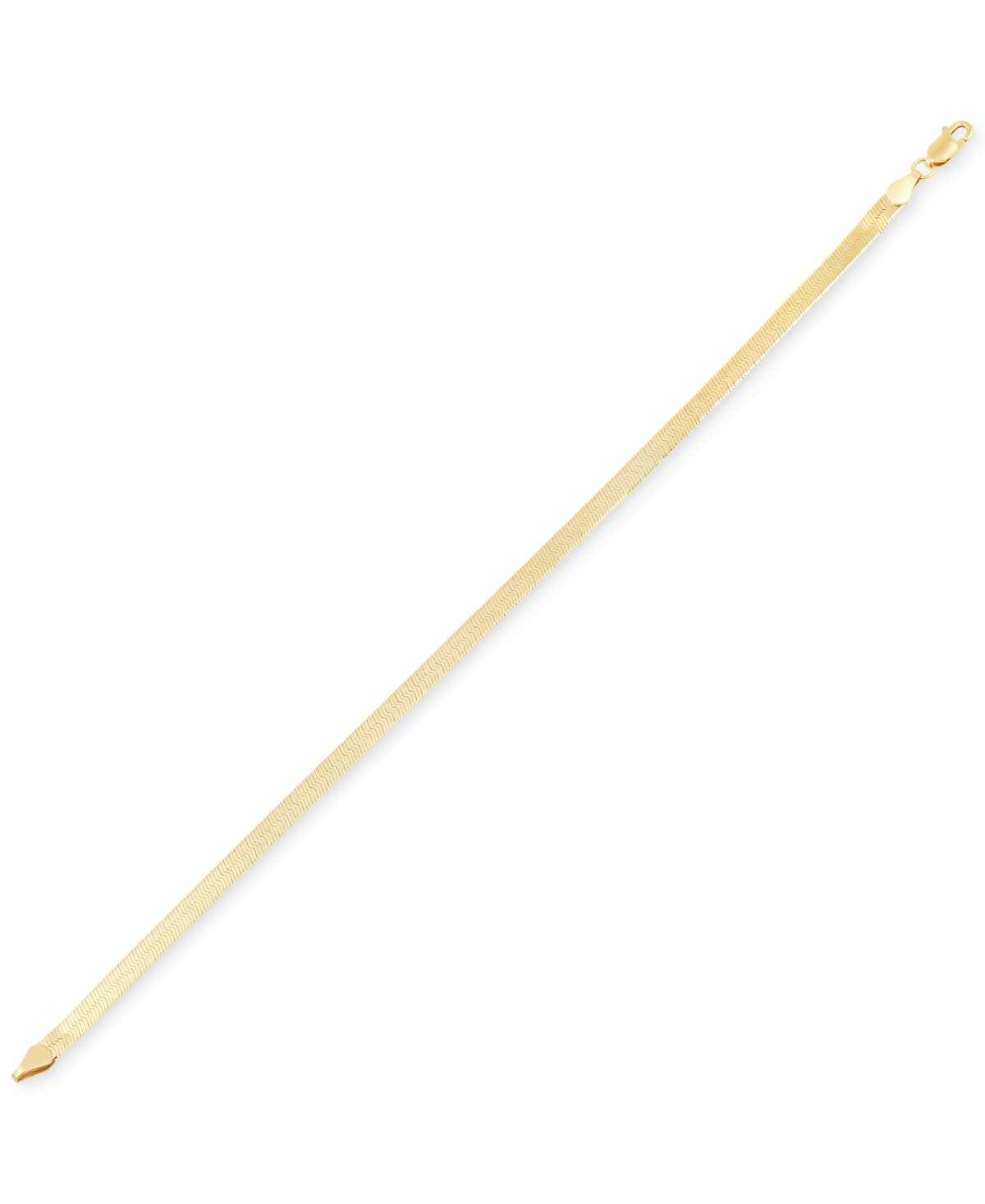 Men's Polished & Beveled Herringbone Link Chain Bracelet in 18k Gold-Plated Sterling Silver &Sterling Silver