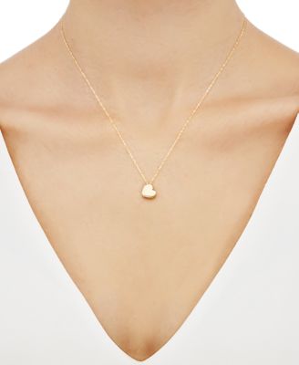 Polished Heart 17" Pendant Necklace in 10k Gold