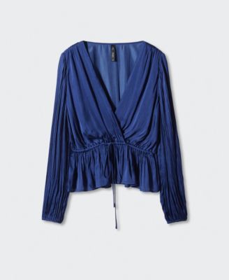 Women's Satin Wrap Blouse