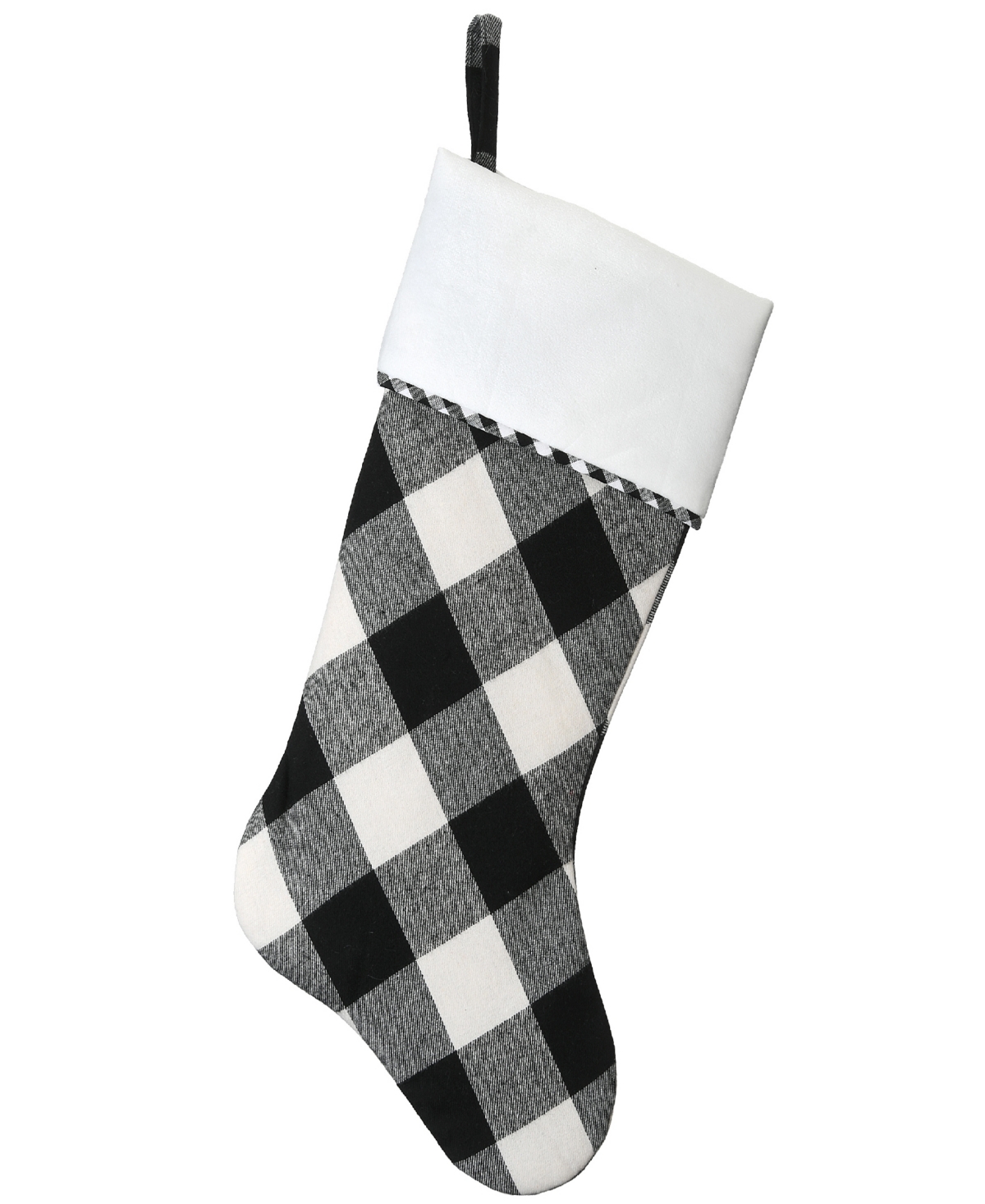 National Tree Company 19" General Store Collection Plaid Stocking In Black