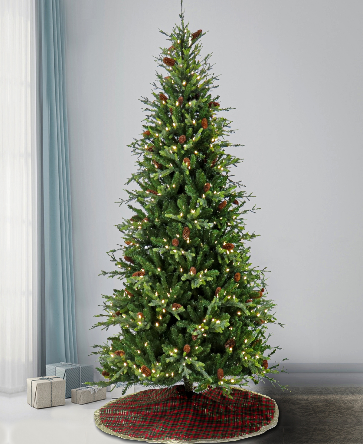 Shop National Tree Company 7.5' Pre-lit Skykomish Pine Tree With Led Lights In Green