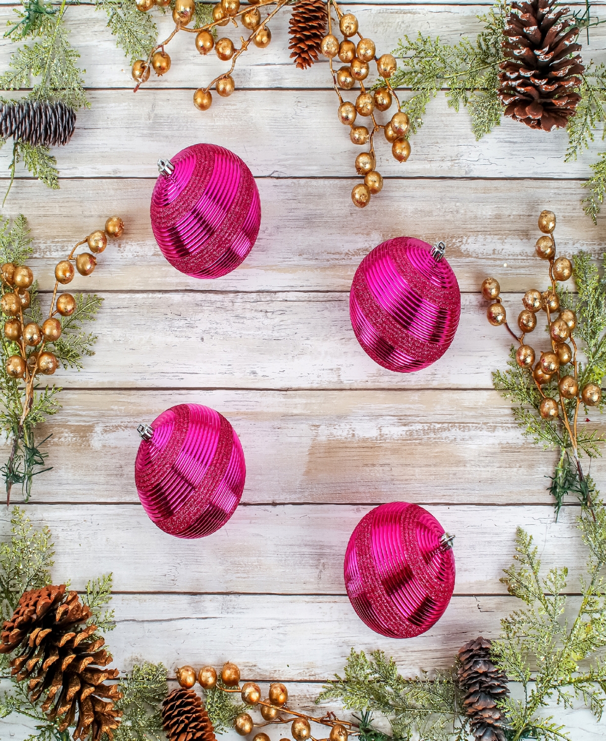 Shop National Tree Company First Traditions 4 Piece Shatterproof Swirling Ornaments In Pink