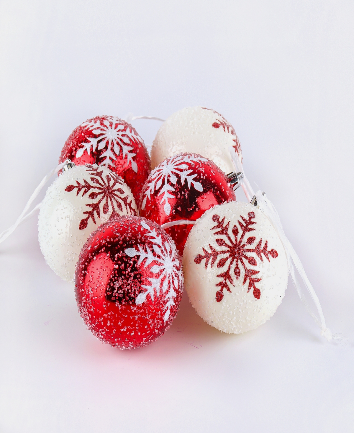 Shop National Tree Company First Traditions 6-piece Shatterproof Snowflake Ornaments In Red