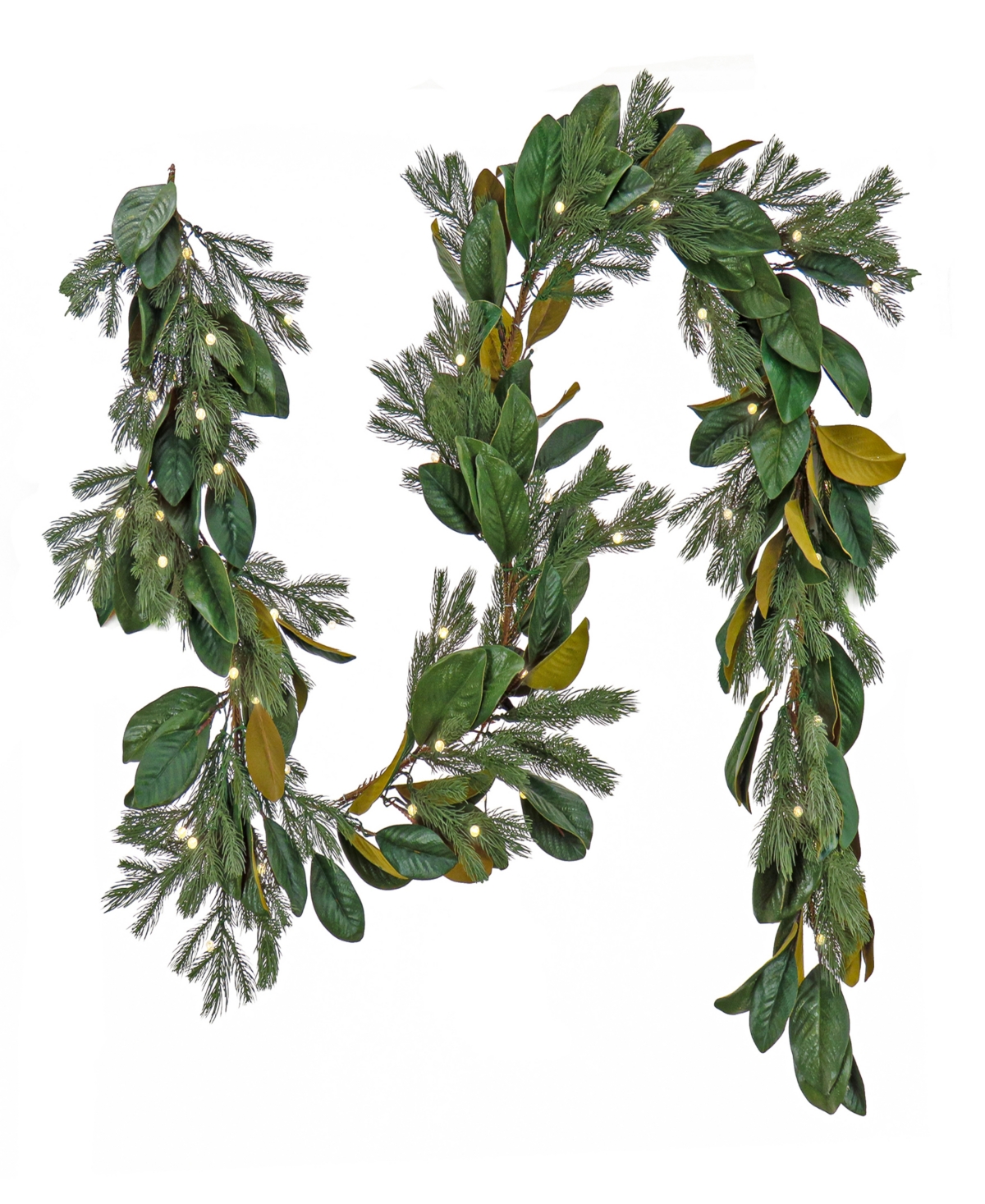 National Tree Company Magnolia Mix Pine Garland with Led Lights