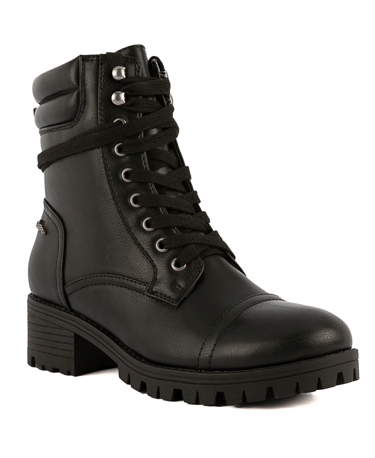 Women's Oraura Lace-Up Lug Sole Combat Booties - Black