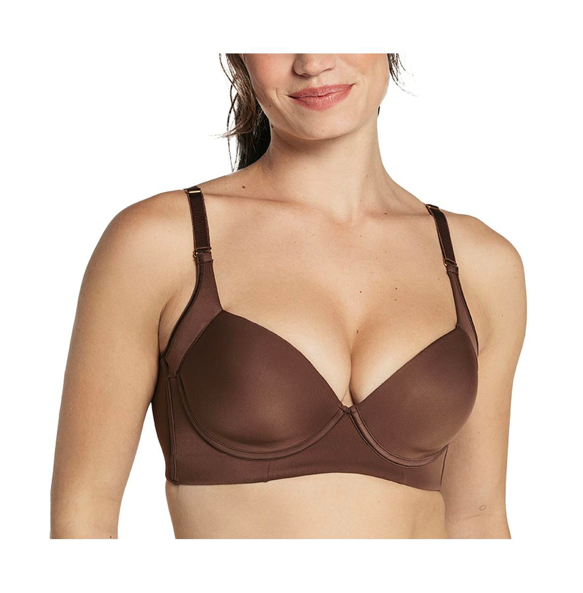Leonisa Back Smoothing Bra With Soft Full Coverage Cups In Dark Brown