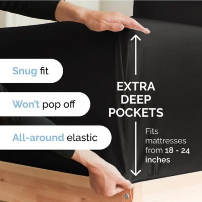 Extra Deep Pocket 18 - 24 Inch Microfiber Fitted Sheet - Full