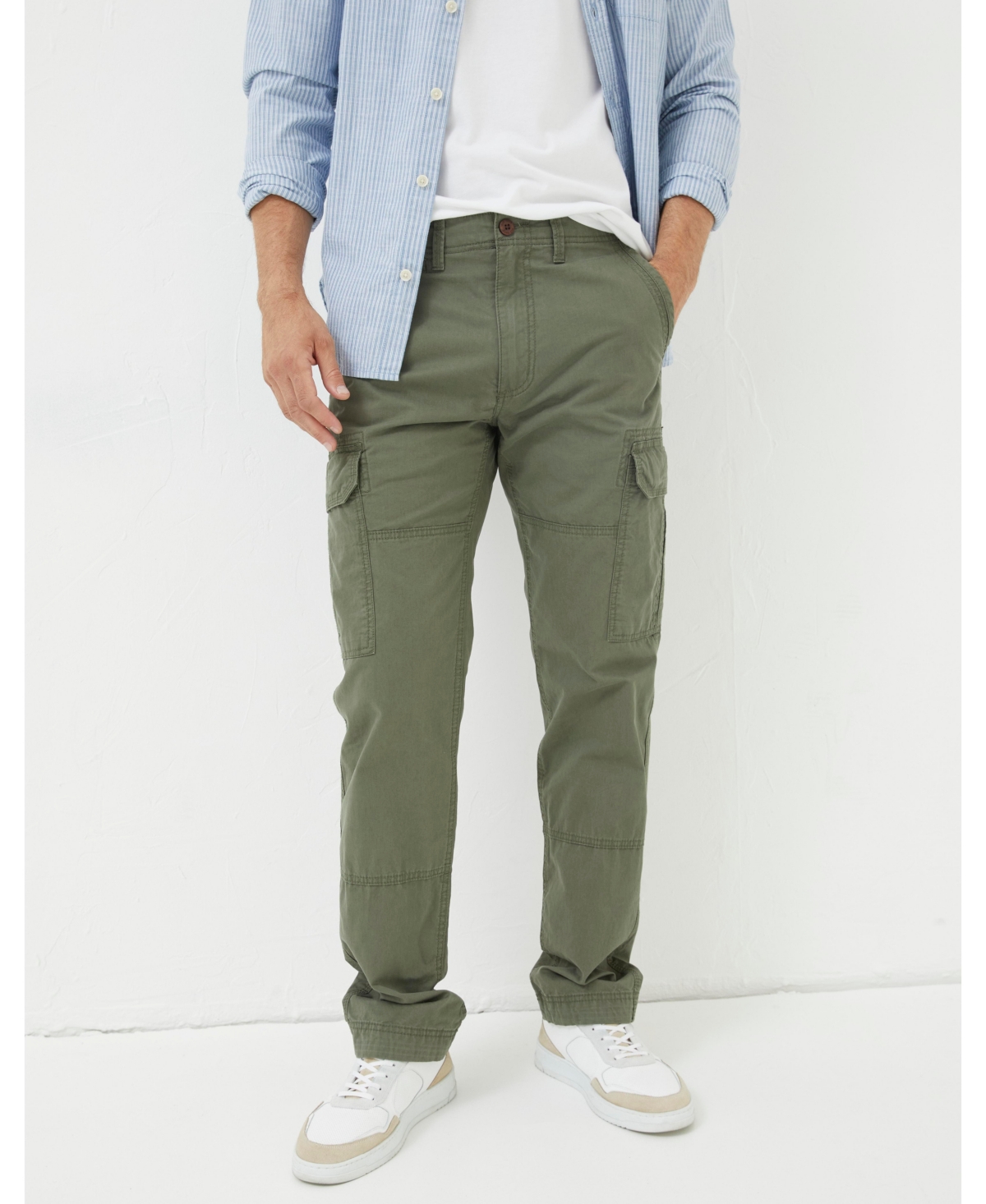 Men's Corby Straight Cargo Trousers - Green