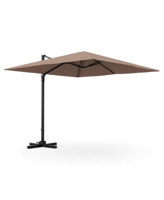 Patio 9.5FT Square Cantilever Offset Hanging Umbrella 2-Tier 360degree(s) Outdoor