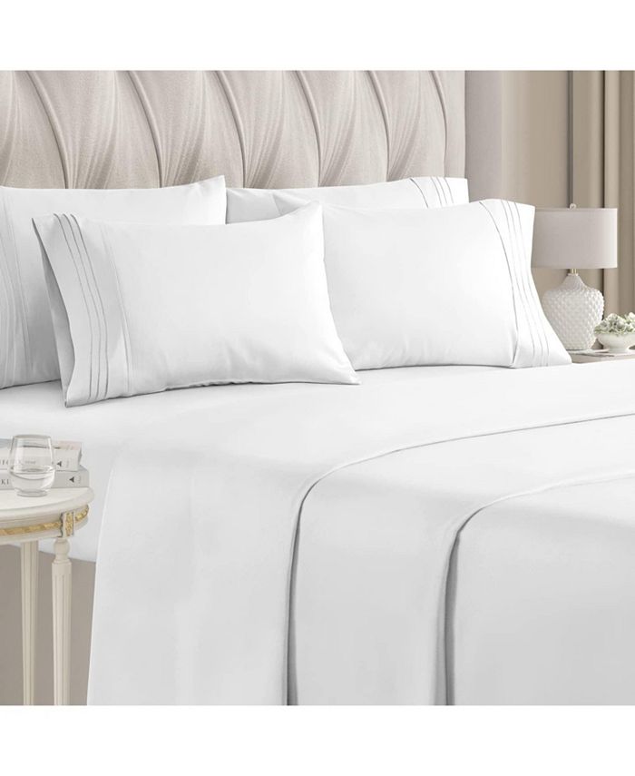 CGK Unlimited 6 Piece Microfiber Solid Sheet Set California King Macy's