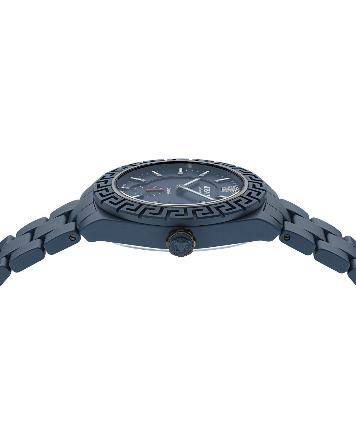 Shop Versace Men's Swiss Automatic Blue Ceramic Bracelet Watch 43mm