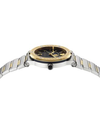 Women's Swiss Greca Logo Two-Tone Stainless Steel Bracelet Watch 38mm