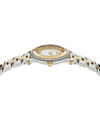 Women's Swiss Greca Flourish Two-Tone Stainless Steel Bracelet Watch 35mm