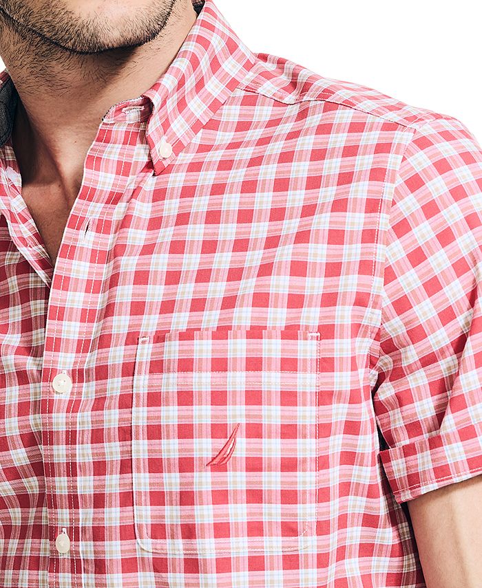 Nautica Men's Short-Sleeve Plaid Button-Down Shirt - Macy's