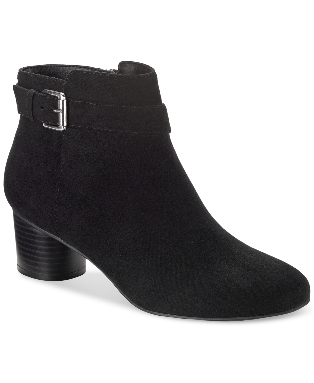 Macy's black suede ankle boots top