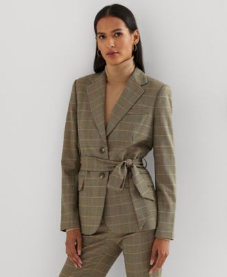 Lauren Ralph Lauren - Women's Checked Plaid Wool-Blend Twill Blazer