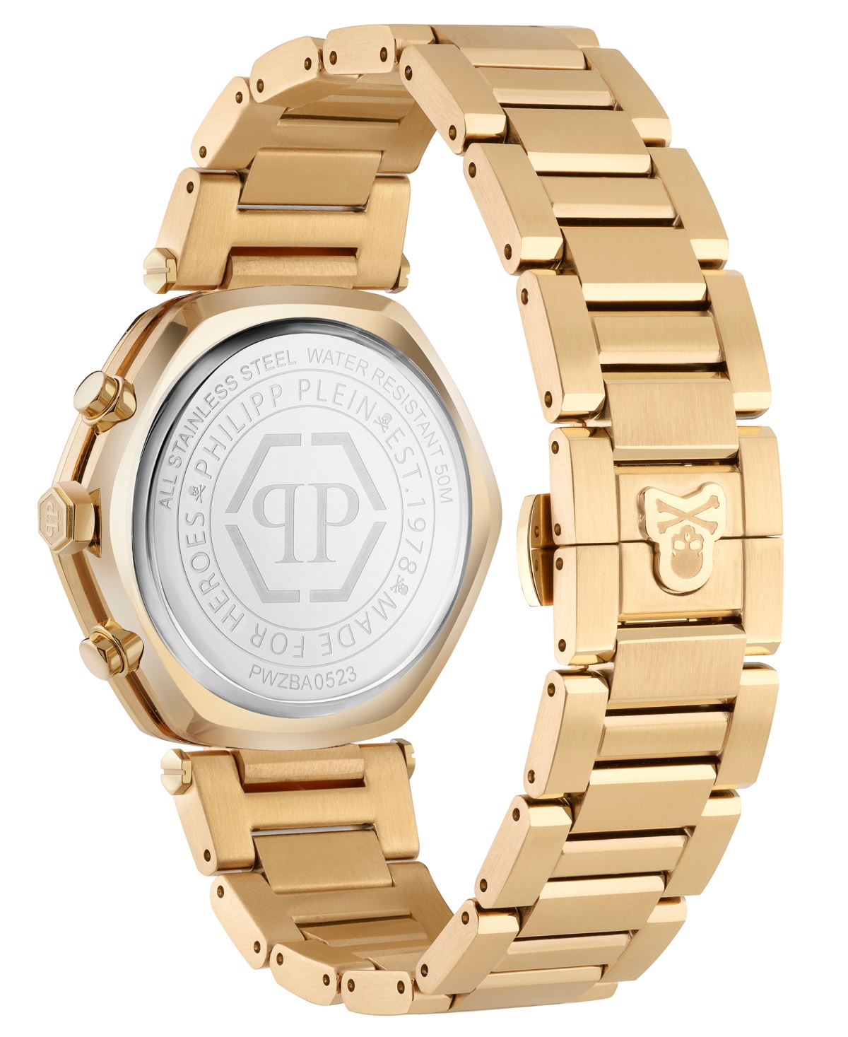 Philipp Plein The Hexagon Chrono Bracelet Watch In Ip Yellow Gold