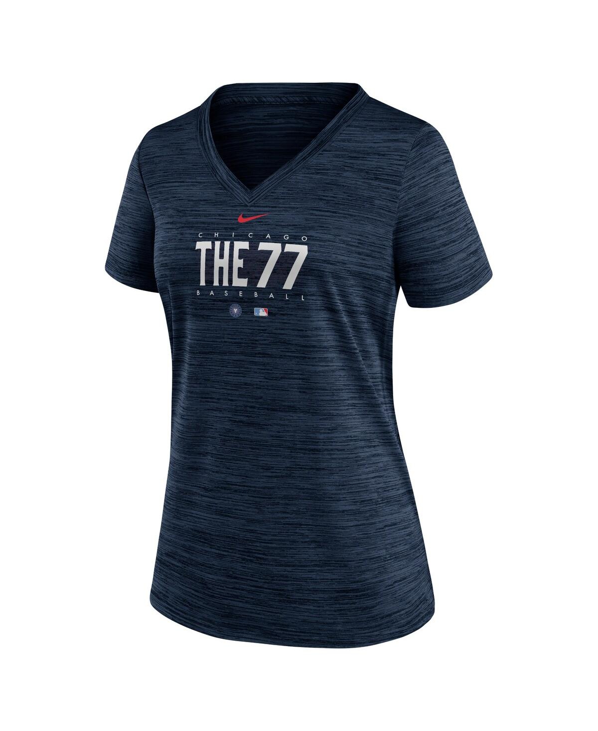 Shop Nike Women's  Navy Chicago Cubs City Connect Velocity Practice Performance V-neck T-shirt