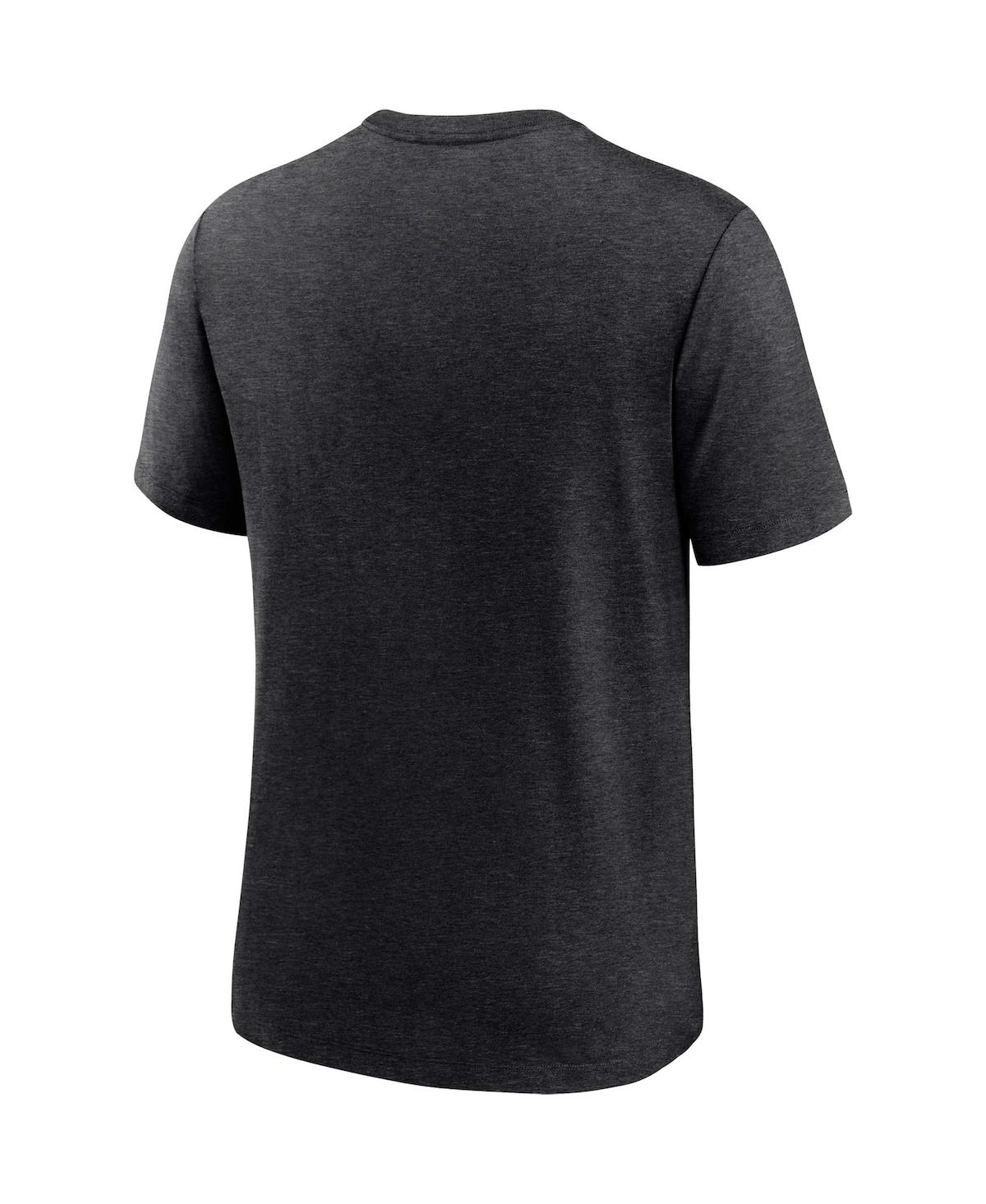 Shop Nike Men's  Heather Black Minnesota Vikings Rewind Logo Tri-blend T-shirt