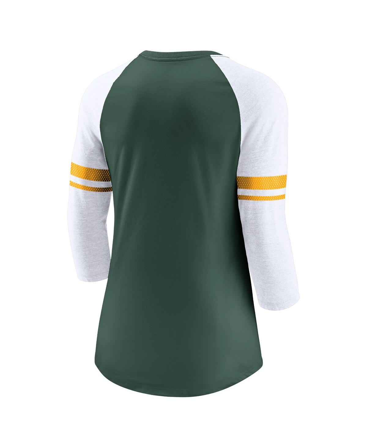 Women's NikeGreen Bay Packers Fashion 3/4-Sleeve Raglan T-shirt - Green