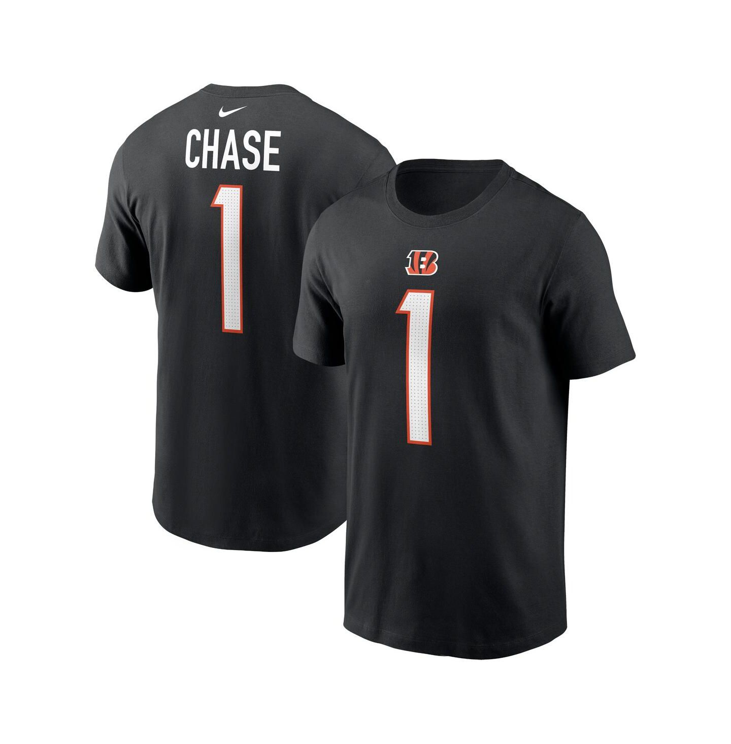 Мужская футболка Nike Ja'Marr Chase Black Cincinnati Bengals Player Name and Number — фото 2