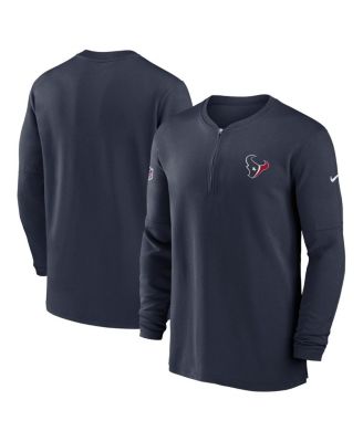Men's Navy Houston Texans 2023 Sideline Performance Long Sleeve Quarter-Zip Top