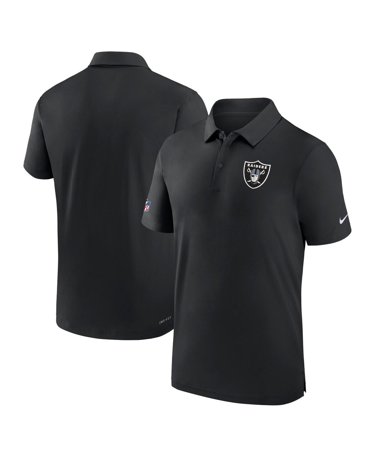 Shop Nike Men's  Black Las Vegas Raiders Sideline Coaches Performance Polo Shirt