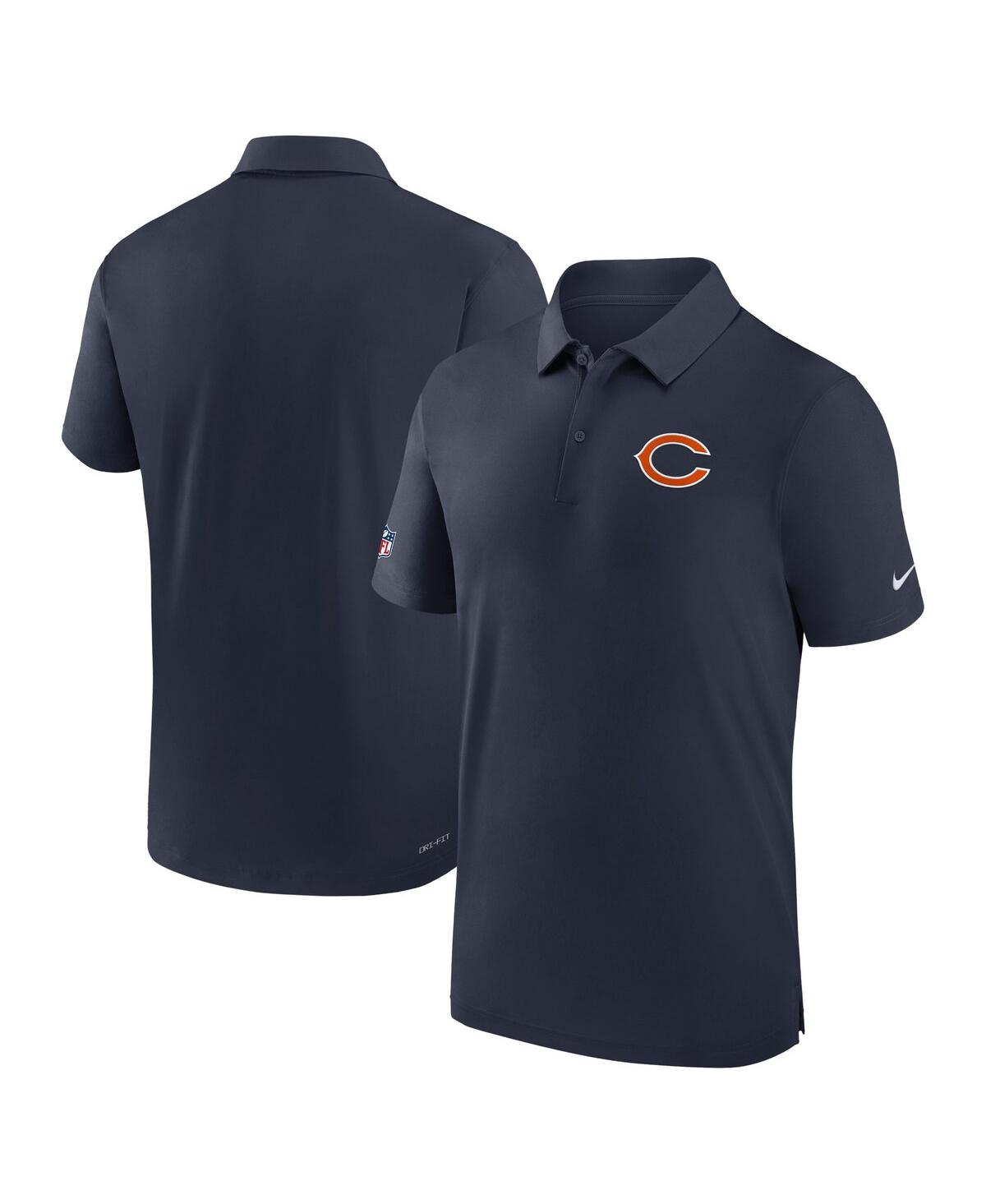 Shop Nike Men's  Navy Chicago Bears Sideline Coaches Performance Polo Shirt