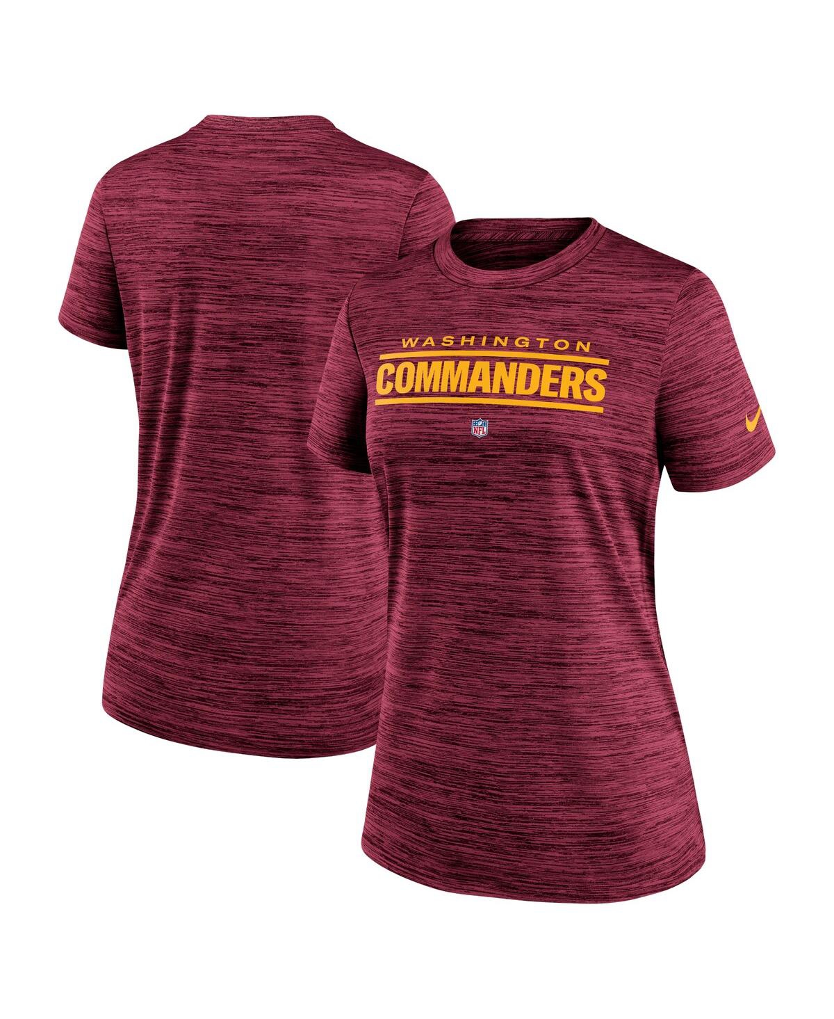 Shop Nike Women's  Burgundy Washington Commanders Sideline Velocity Performance T-shirt