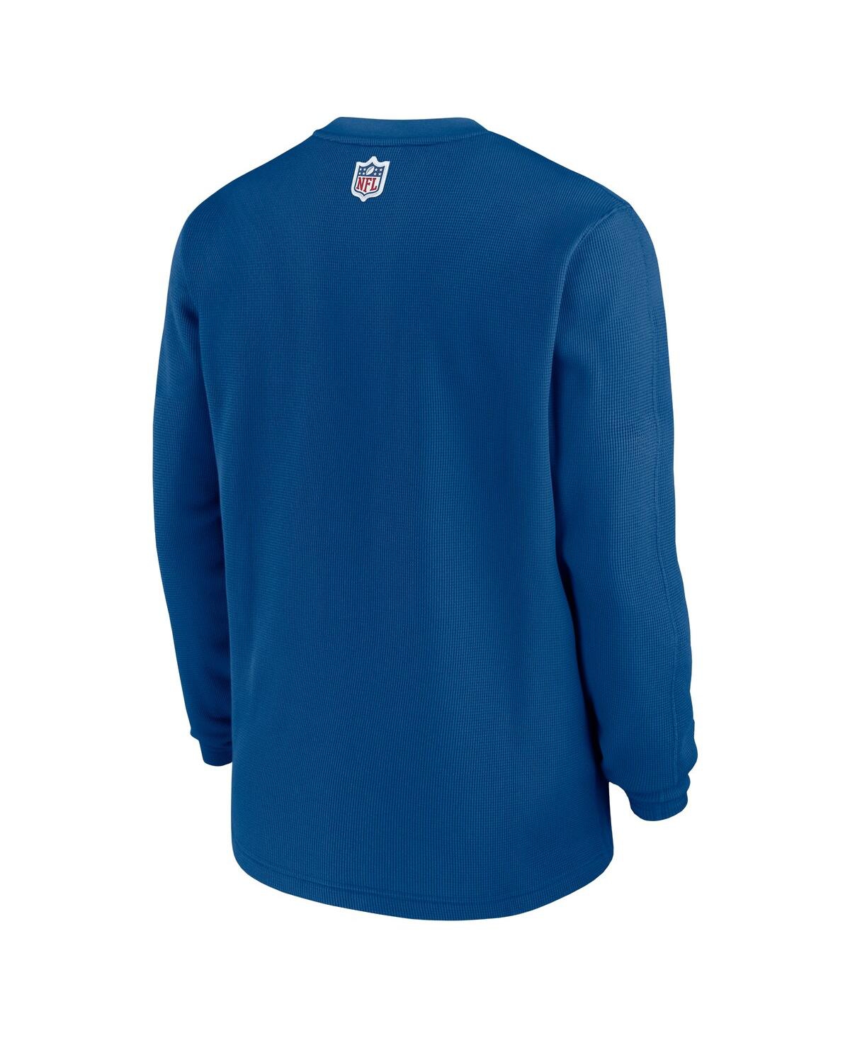 Men's NikeIndianapolis Colts Indiana Nights Alternate Heavy Brushed Waffle Long Sleeve Top - Blue