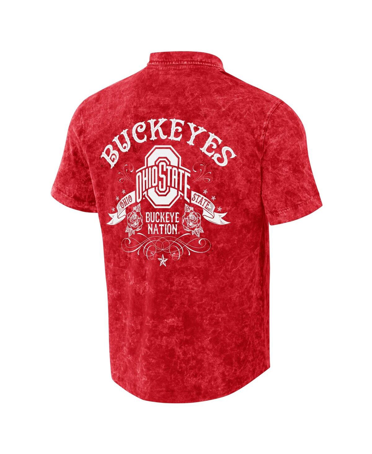 Fanatics Men's Darius Rucker Collection By  Scarlet Ohio State Buckeyes Team Color Button-up Shirt In Scarlet