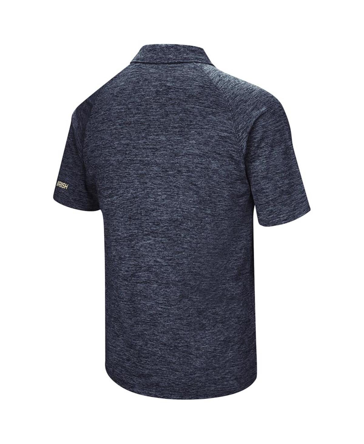 Colosseum Men's  Heathered Navy Notre Dame Fighting Irish Down Swing Raglan Polo Shirt In Heathered Navy