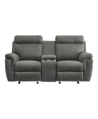 White Label Nadia 76" Double Glider Reclining Loveseat with Center Console