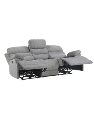 White Label Cruz Power 84" Double Reclining Sofa with Power Headrests and USB Port
