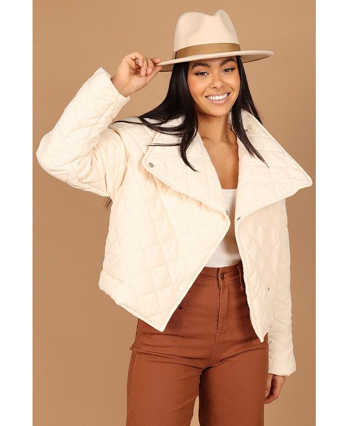 Cream quilted coat on sale