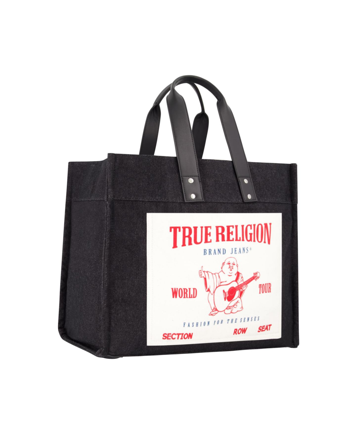 Женская сумка True Religion Washed Black Denim Extra Large, цвет: Чёрный — фото 2