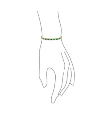 Alternating Stones Round Cubic Zirconia 12.00 CT 4 Prong Basket Set Solitaire CZ Tennis Bracelet Prom Gold Plated 7.5 Inch