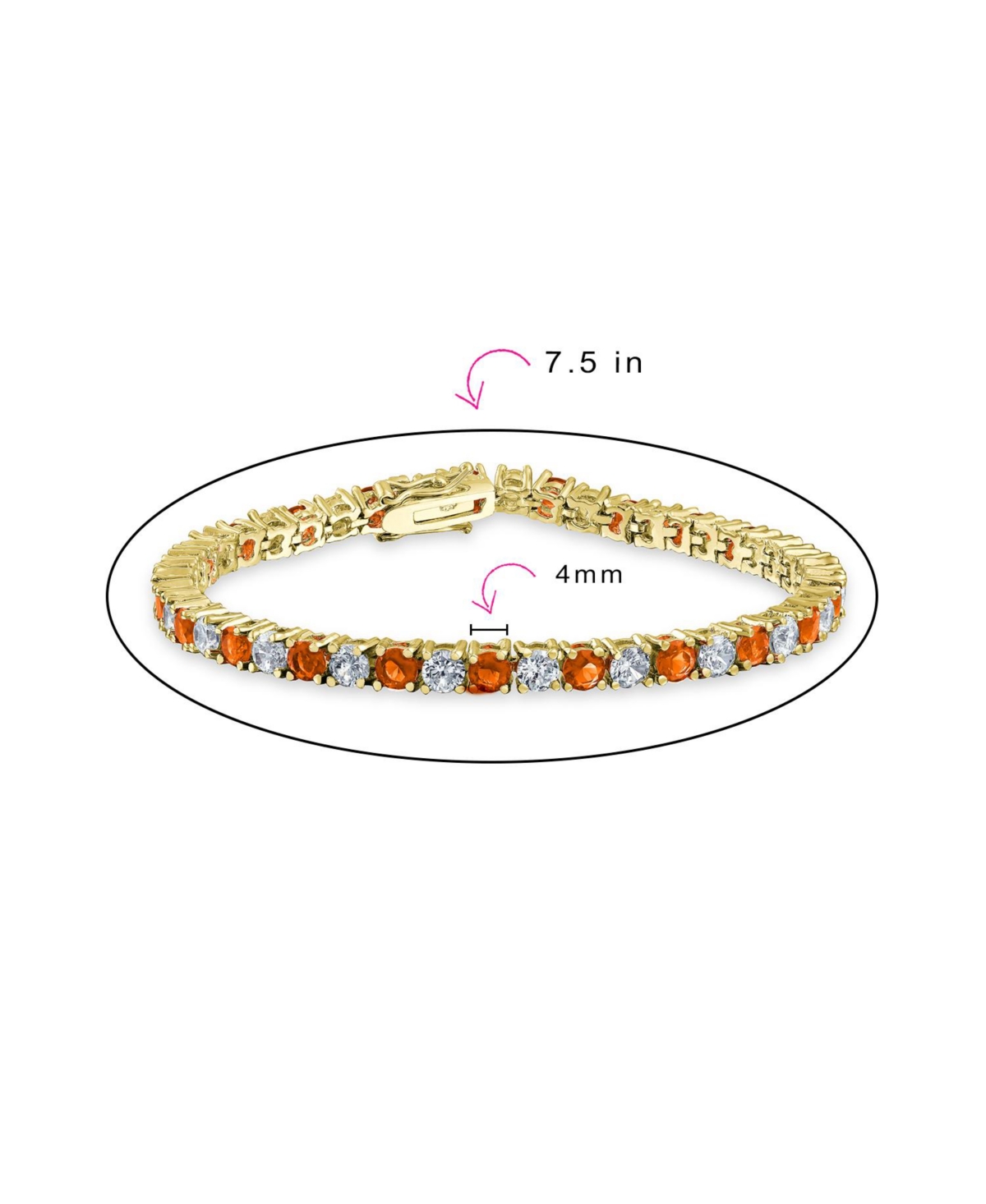 Bling Jewelry Alternating Stones Round Cubic Zirconia 12.00 Ct 4 Prong Basket Set Solitaire Cz Tennis Bracelet Prom Gold Plated