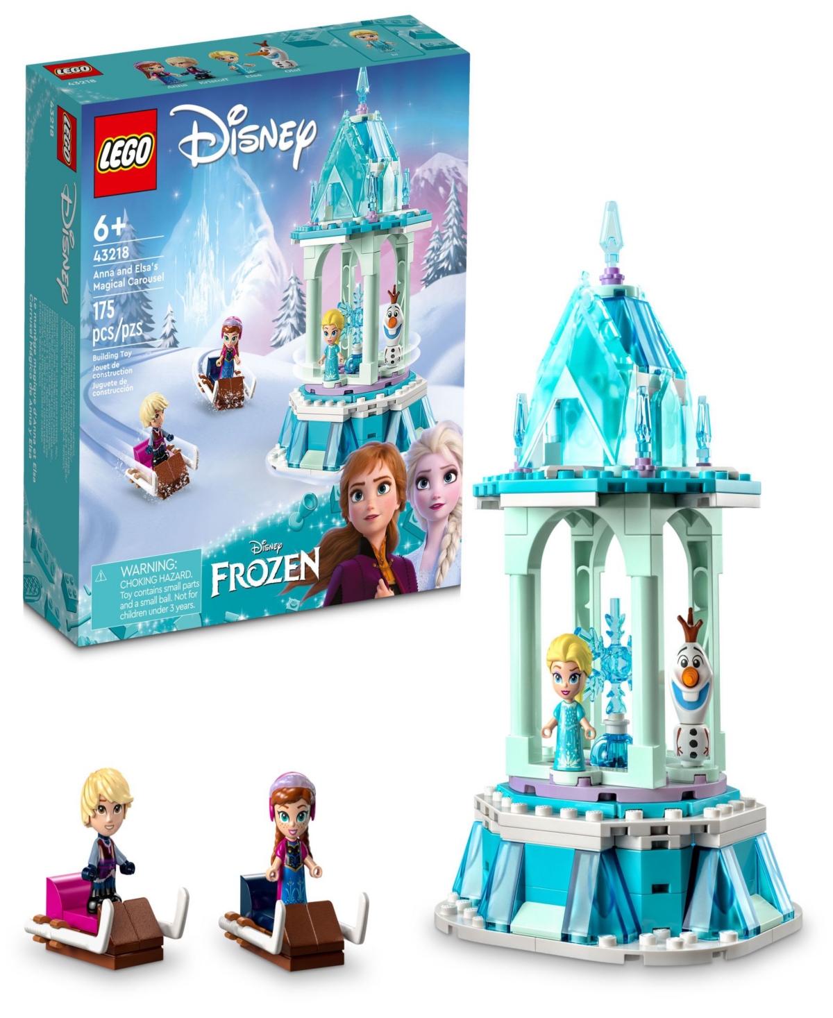 Lego Kids' Disney 43218 Princess Anna And Elsa's Magical Carousel Toy Building Set In Multicolor
