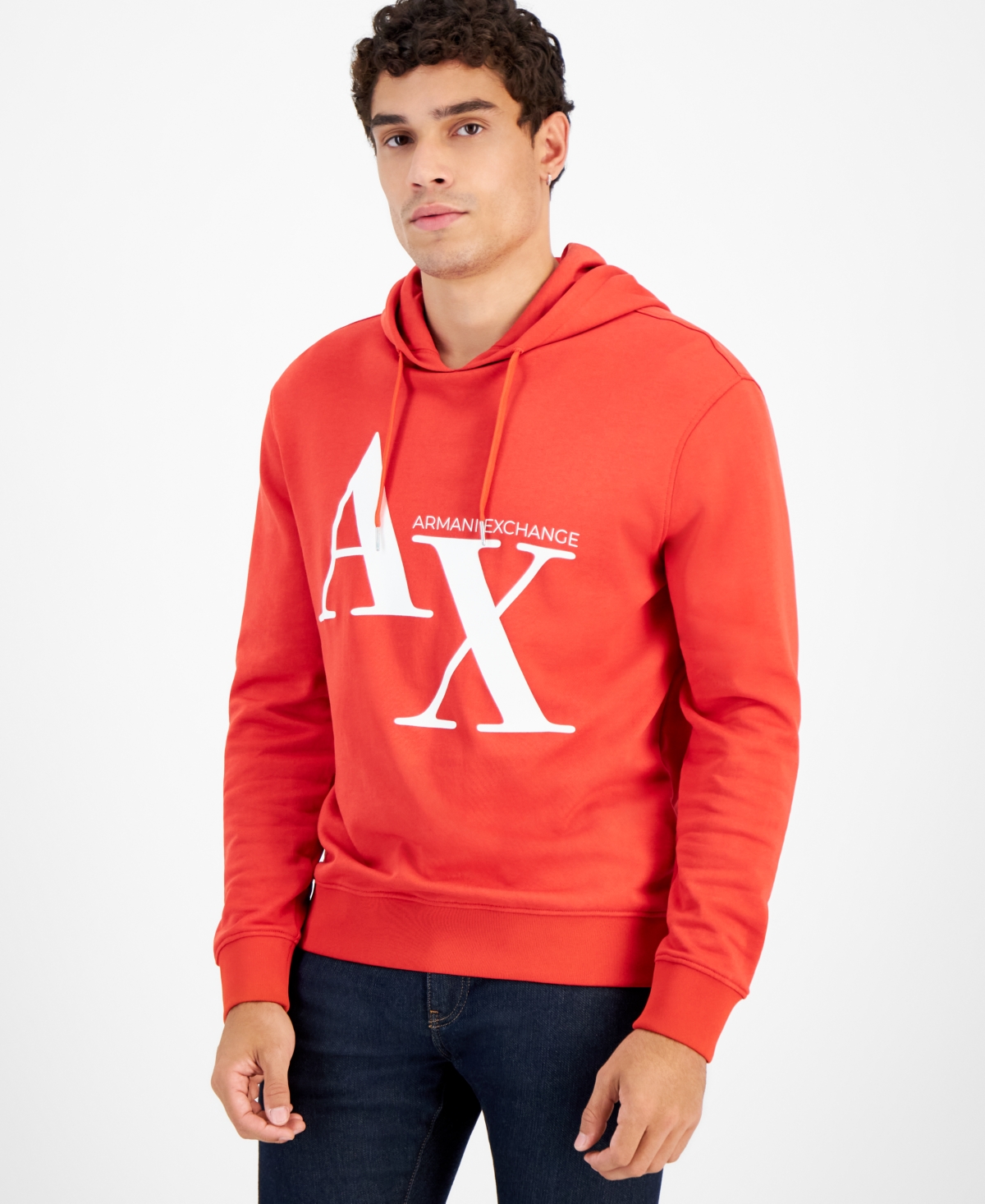 Ax Armani Exchange Men's Pullover Logo Hoodie, Created For Macy's In Molten Lava