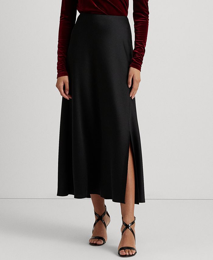 Lauren Ralph Lauren Women's Satin Crepe A-Line Skirt - Macy's