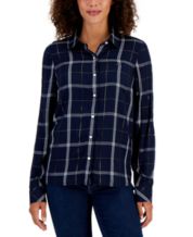 Style & Co Women's Buffalo Plaid Flannel Shirt, Created for Macy's - Macy's