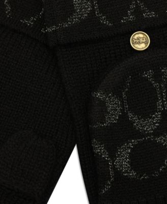 Women's Metallic Pop Top Logo Gloves