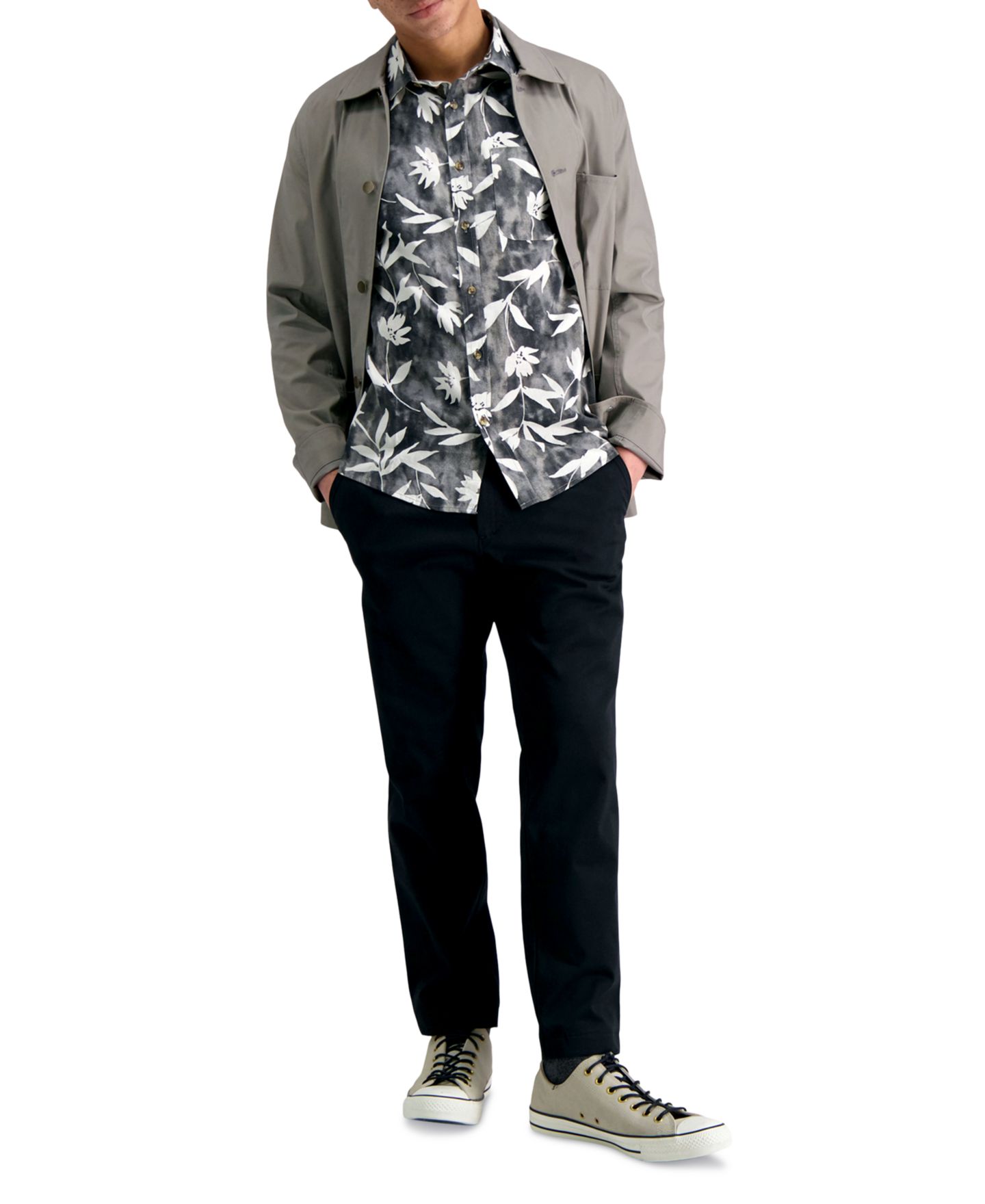 Мужские брюки Haggar Slim-Fit Life Khaki™ Comfort, цвет: Чёрный — фото 6