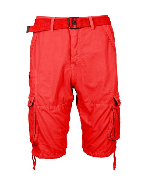 Мужские шорты Blu Rock Vintage-Like Cotton Cargo Belted, цвет: Красный