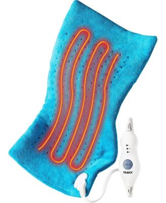 Trakk Large Heating Pad - Lcd Controller with Multiple Settings for Cramps, Back, Neck, & Shoulder Pain Relief, Moist Heat Option, Machine Washable, 1