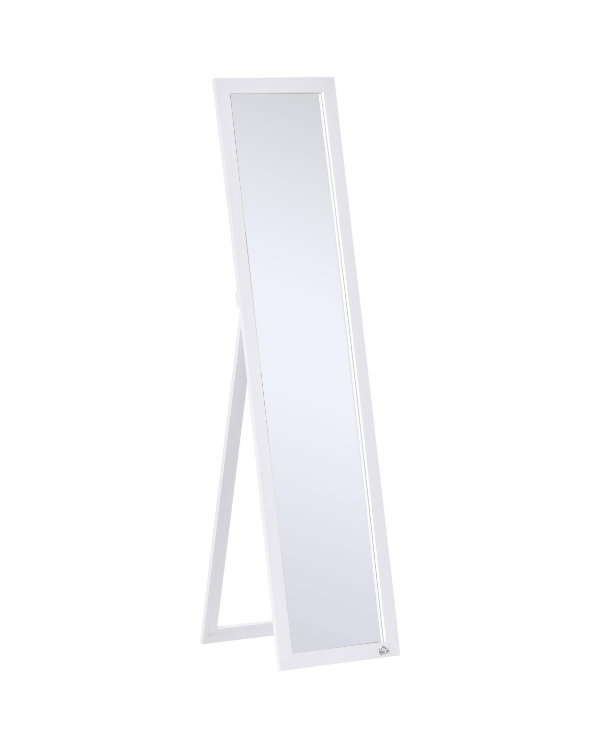 62.5" Wall Hanging Full Length Mirror, Standing Bathroom Mirror, White - White