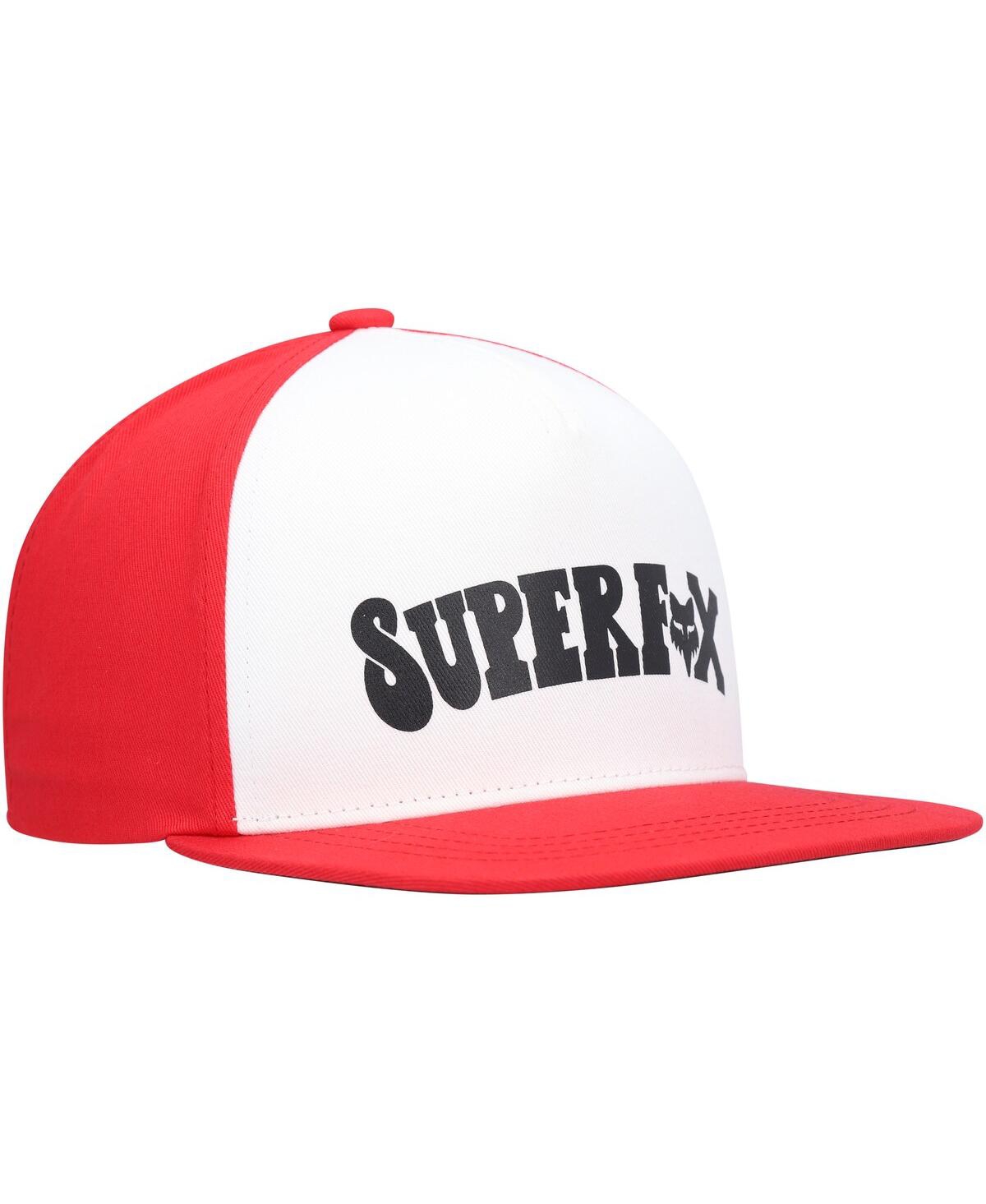 Shop Fox Big Boys And Girls  White, Red Super Trik Snapback Hat In White,red