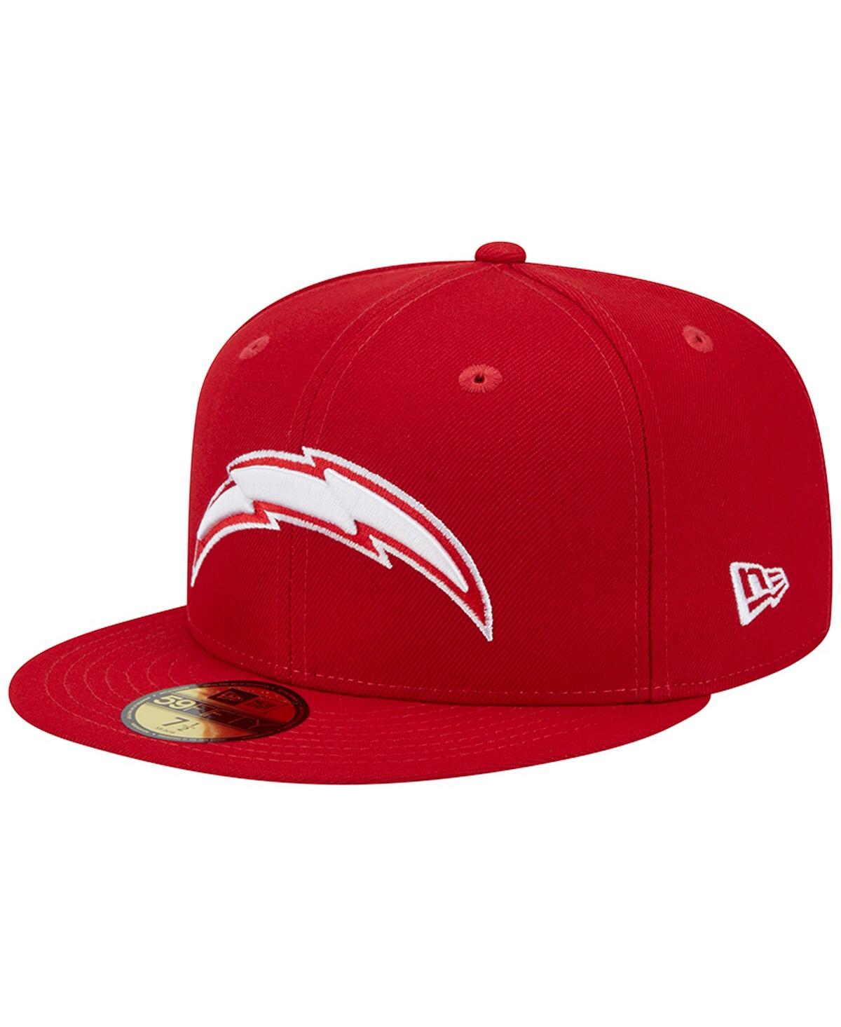 Shop New Era Men's  Scarlet Los Angeles Chargers Super Bowl Xxix Main Patch 59fifty Fitted Hat